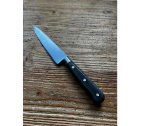 5 in Chef Knife - Black Wood - Rosette Rivets - Carbon Ref 335