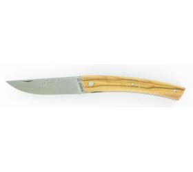 Laguiole 9cm pocket knife Olive Wood Brass Bolsters - Our Lady of