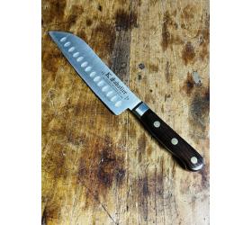 Santuko Oriental Cooking Knife 7 in with Air Pockets - Palissander Wood Handle - limited edition