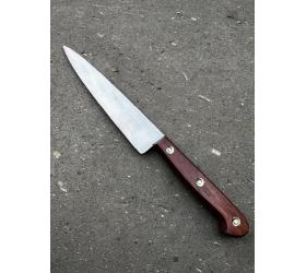 7 in Slicing Knife - Palissander Wood - Carbon steel - rosette rivets - Ref 420