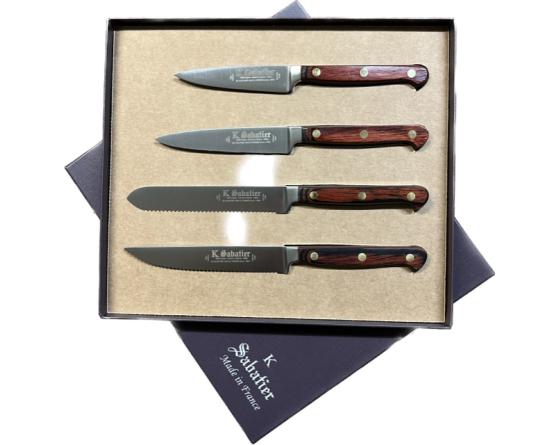 AUVERGNE Presentation Set - 4 pieces (Oriental Parer - 9 cm Parer - 10 cm  Parer - Tomato) : professional kitchen knives set - Sabatier K